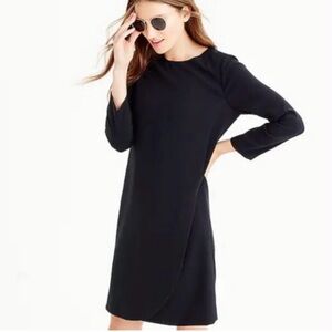 J.Crew Overlap Shift Dress in Black Size 00/0